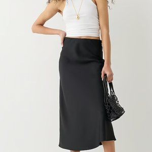 J Crew Gwyneth Slip Skirt in Black - SIZE M - NWT